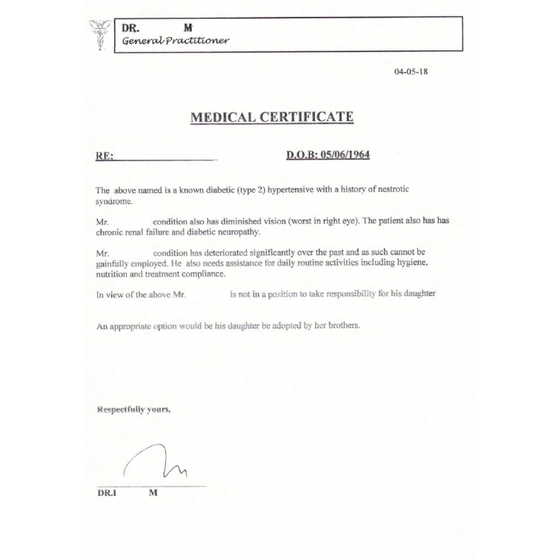 Certificat médical EN