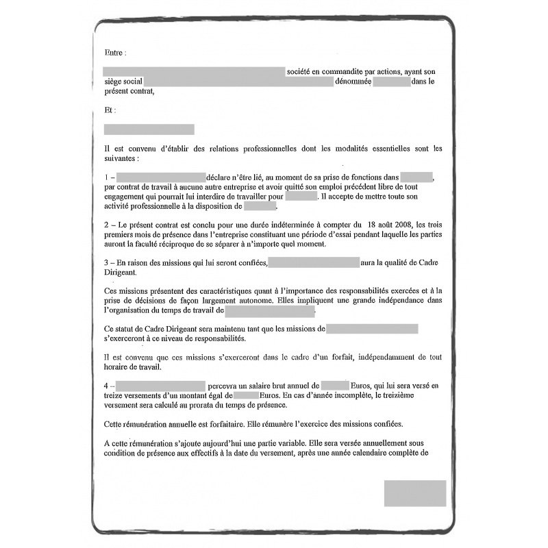 Contrat de travail FR